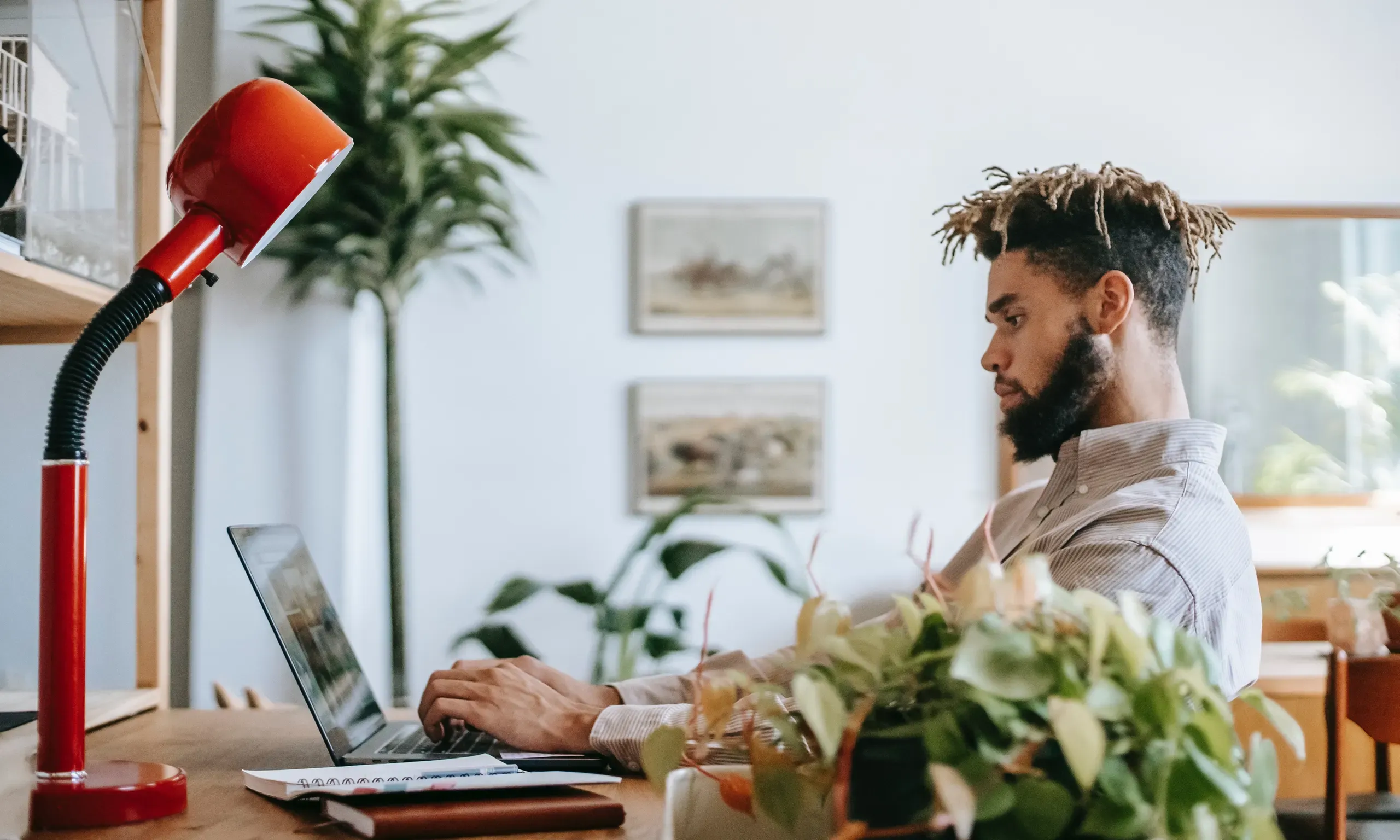 Man in front of laptop